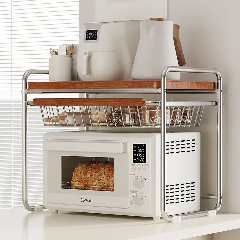 Kitchen Appliances Essentials - Orta Yüzyıl Tarzı Mikrodalga Standı Çekmeceli