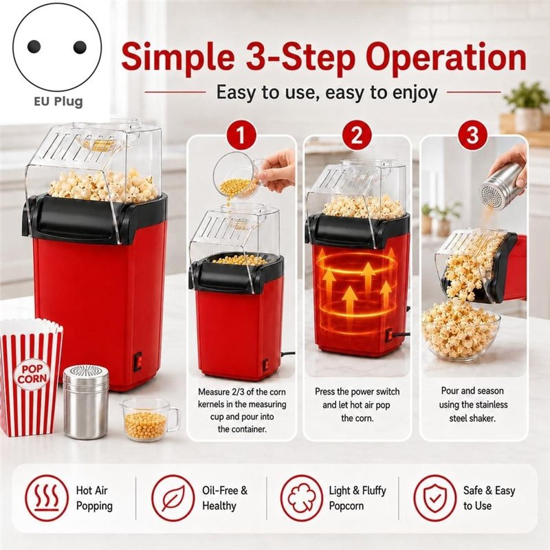 Promosyon! Yağsız 1200W Sıcak  - Air Popcorn Maker incelemesi ve fiyatı